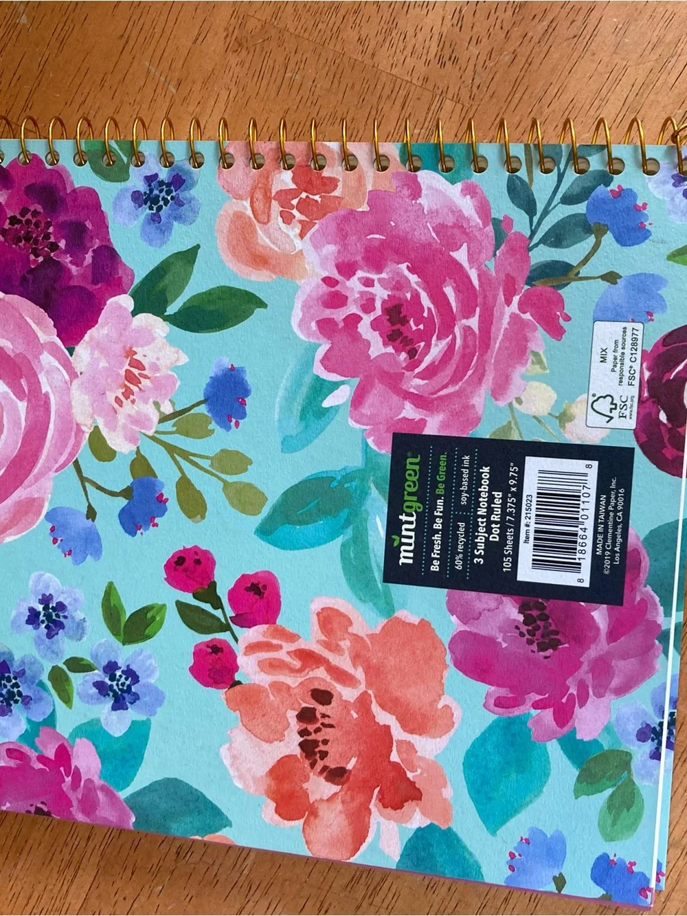 Anthropologie Pink & Green Striped Weekly Desktop Notepad - NEW in wrapper!